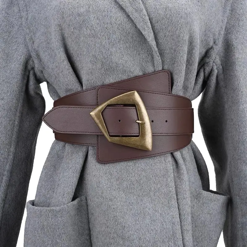 Black Vintage Belt with Gold Buckle for Women — feature 2
