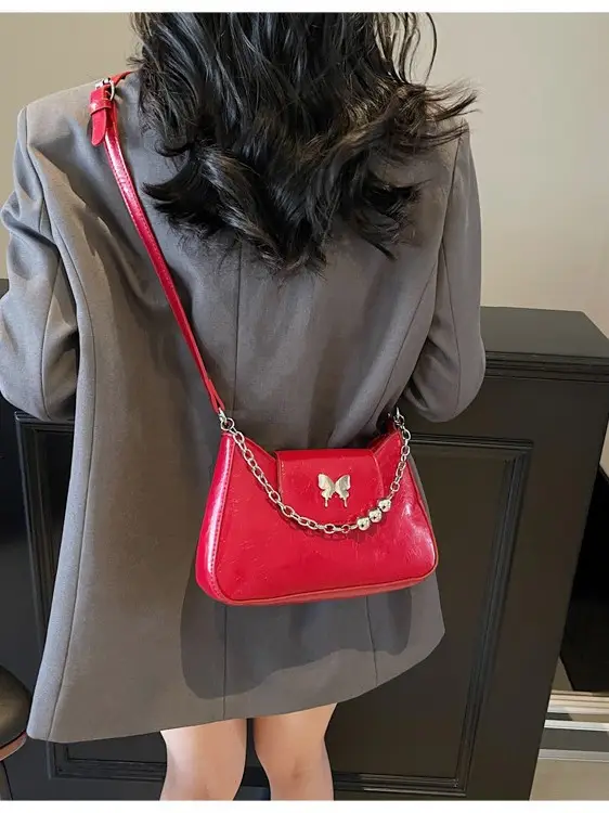 White Chain Crossbody Bag for Women Spring Summer 2025 - Image 5