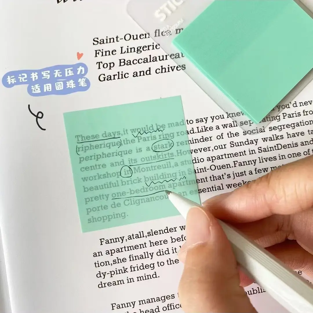 Sticky Notes, Colorful Index Tabs, Pet Transparent Morandi Colors, Square Shape, Reusable Sticky Notes, Key Point Markers, Small Note Pads