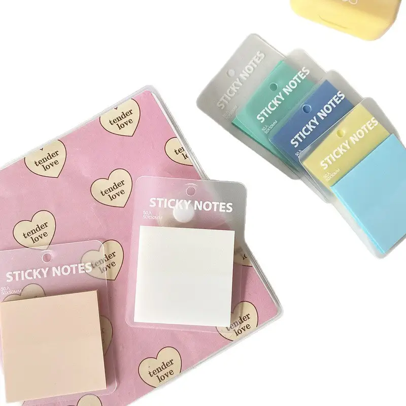 Sticky Notes, Colorful Index Tabs, Pet Transparent Morandi Colors, Square Shape, Reusable Sticky Notes, Key Point Markers, Small Note Pads