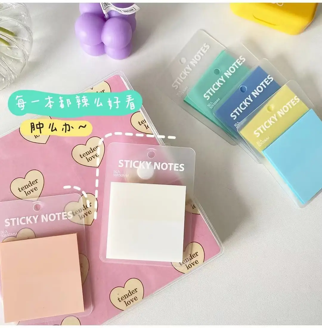 Sticky Notes, Colorful Index Tabs, Pet Transparent Morandi Colors, Square Shape, Reusable Sticky Notes, Key Point Markers, Small Note Pads — feature 3