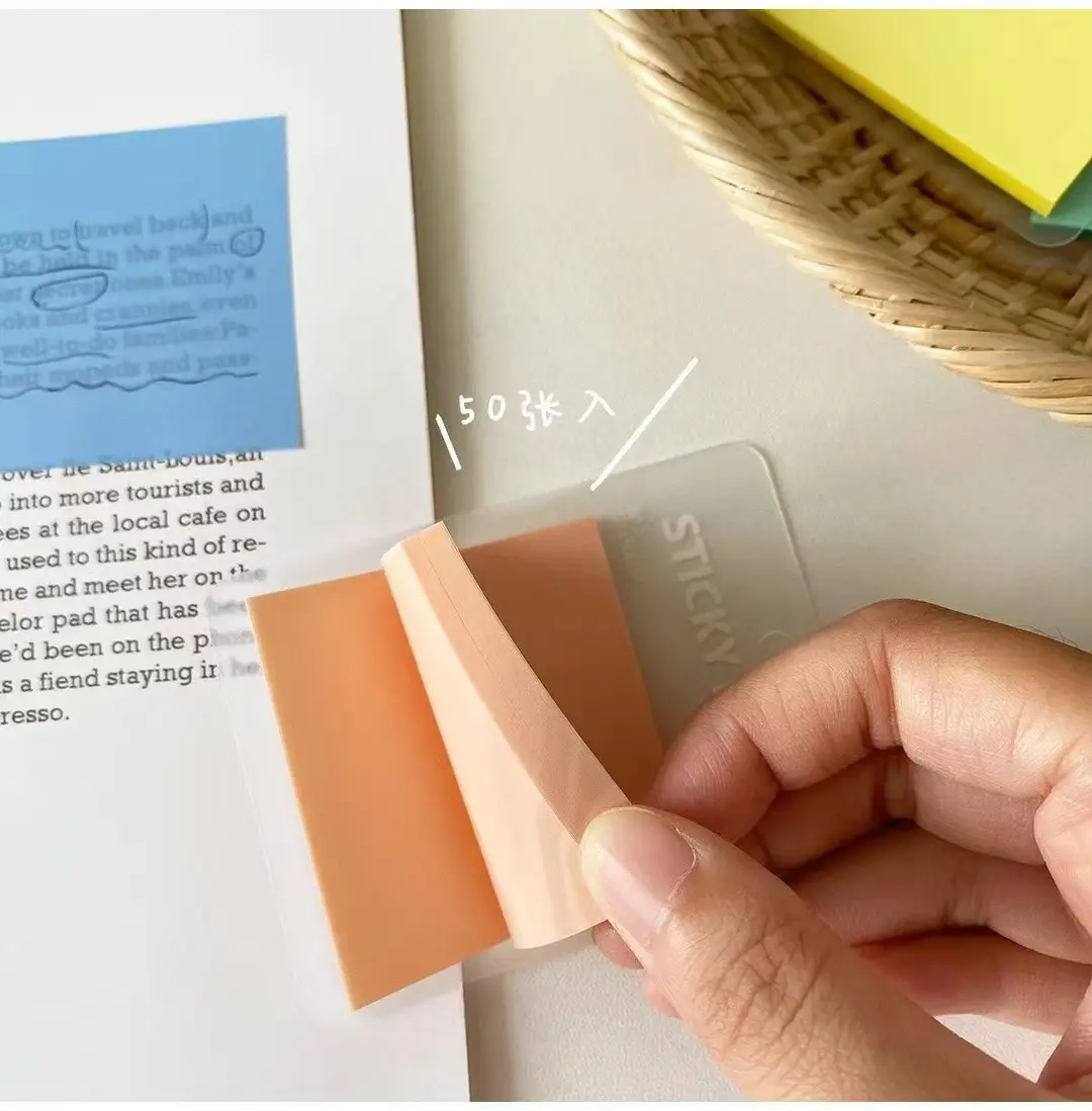 Sticky Notes, Colorful Index Tabs, Pet Transparent Morandi Colors, Square Shape, Reusable Sticky Notes, Key Point Markers, Small Note Pads — feature 4
