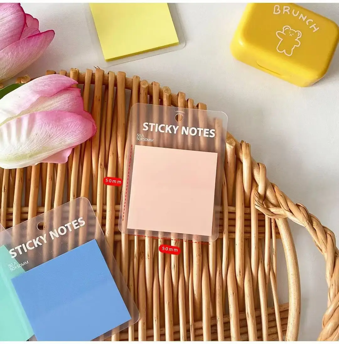 Sticky Notes, Colorful Index Tabs, Pet Transparent Morandi Colors, Square Shape, Reusable Sticky Notes, Key Point Markers, Small Note Pads — feature 6