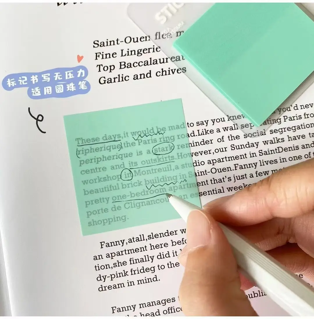 Sticky Notes, Colorful Index Tabs, Pet Transparent Morandi Colors, Square Shape, Reusable Sticky Notes, Key Point Markers, Small Note Pads — feature 8