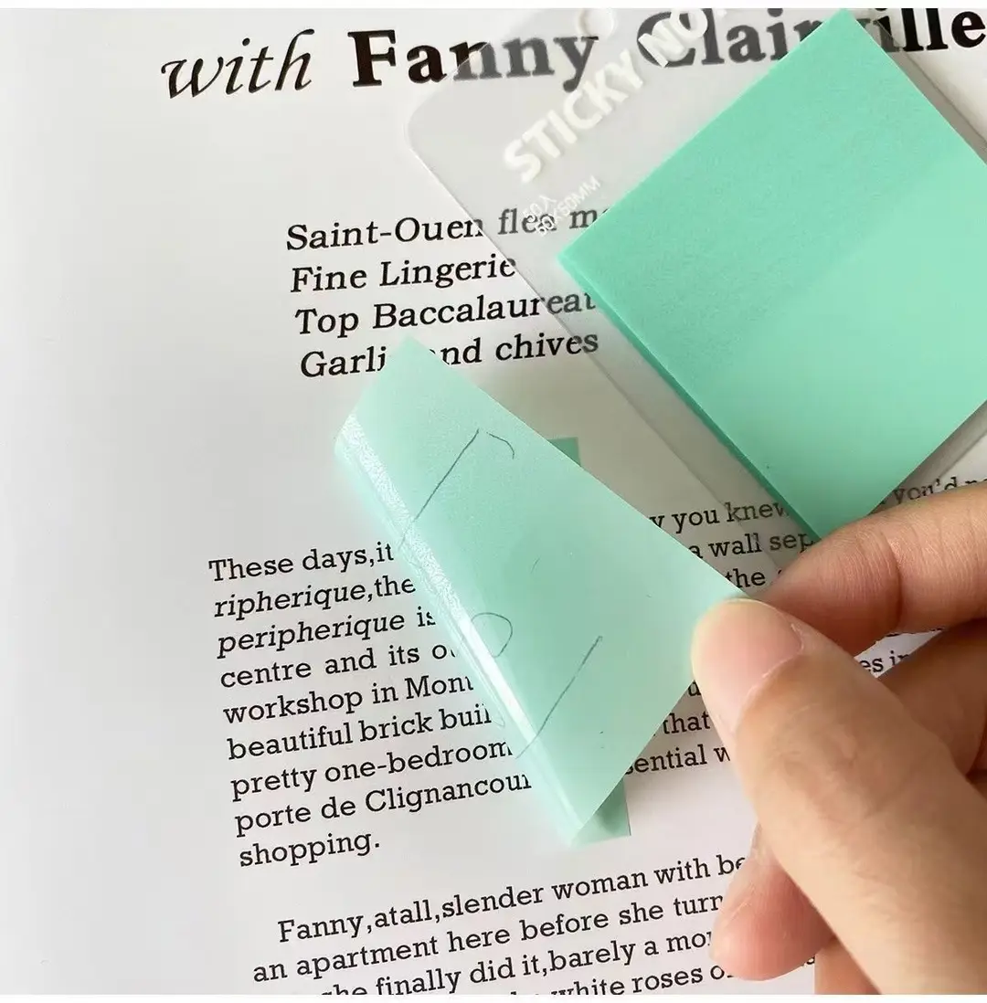 Sticky Notes, Colorful Index Tabs, Pet Transparent Morandi Colors, Square Shape, Reusable Sticky Notes, Key Point Markers, Small Note Pads — feature 9