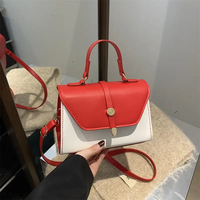 Women's Red White Contrast Shoulder Bag 2025 - Image 6