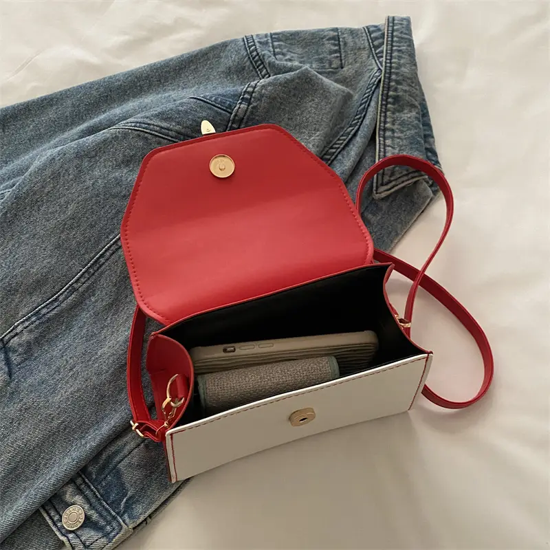 Women's Red White Contrast Shoulder Bag 2025 - Image 8