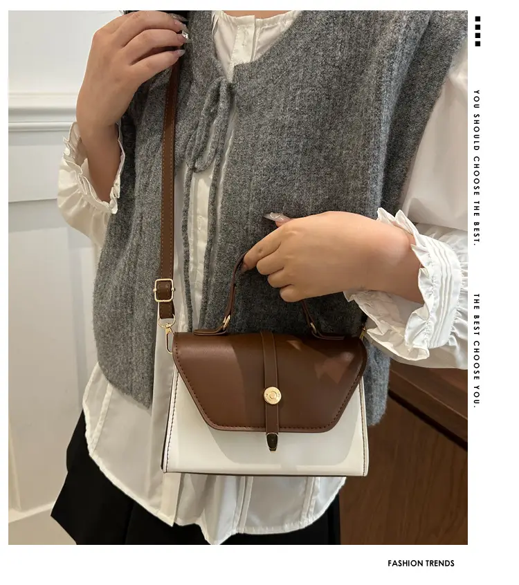 Women's Red White Contrast Shoulder Bag 2025 — feature 1