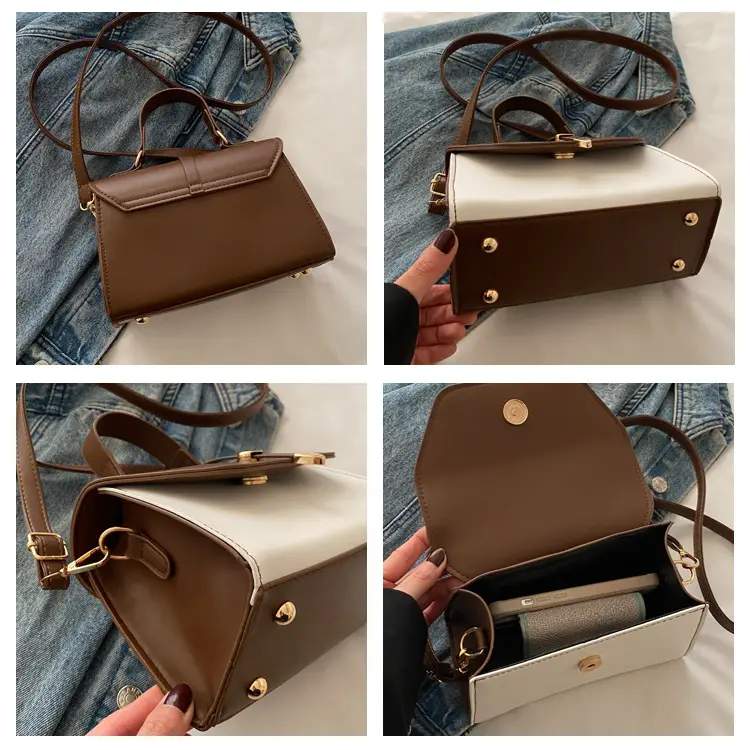 Women's Red White Contrast Shoulder Bag 2025 — feature 8