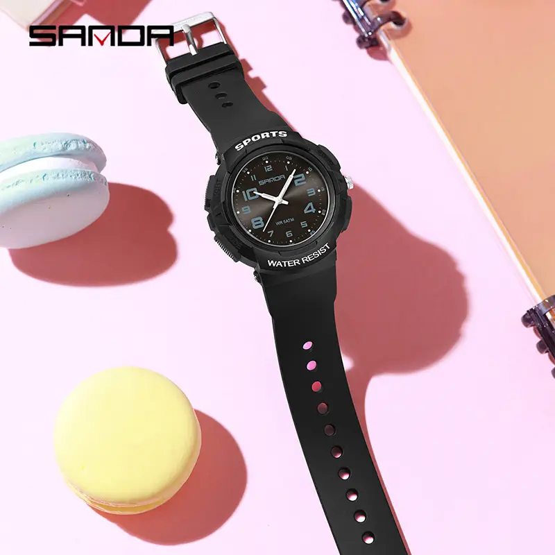 Sanda Men's Sports Water Resistant Black Quartz Watch