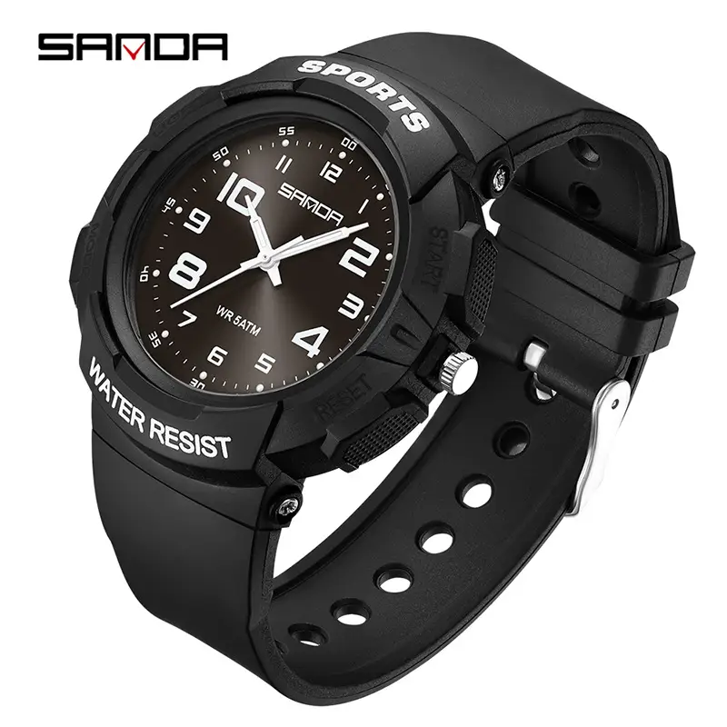 Sanda White Waterproof Student Watch for Men Women - Image 7