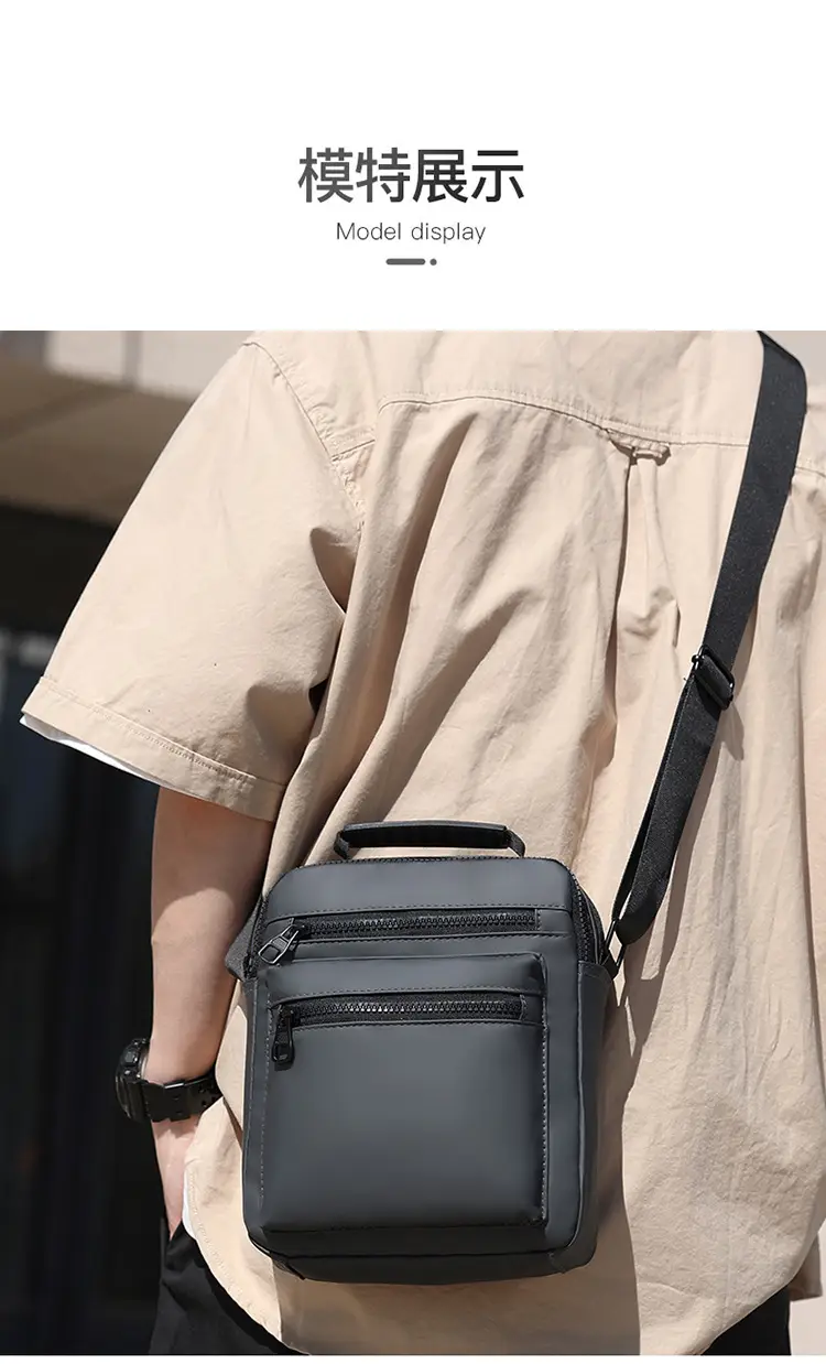 New Men's Korean Style Crossbody Bag Green Nylon — feature 12