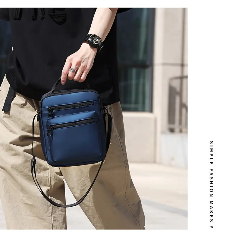 New Men's Korean Style Crossbody Bag Green Nylon — feature 14