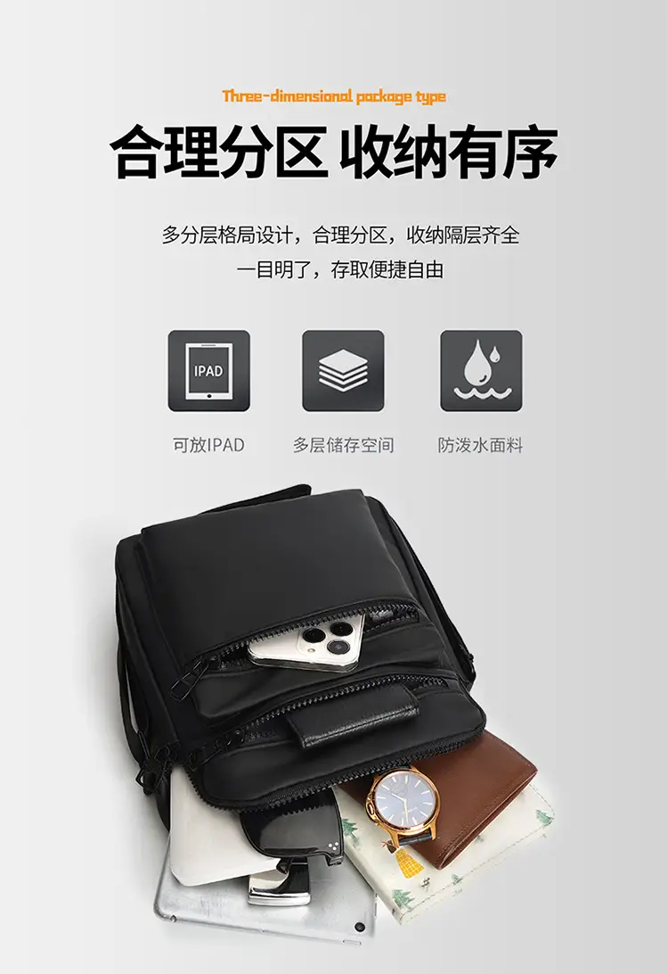 New Men's Korean Style Crossbody Bag Green Nylon — feature 8