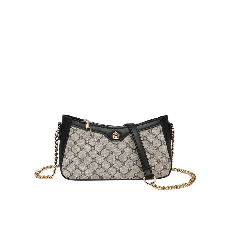 Vintage French Style Shoulder Bag with Gold Chain - Image 9