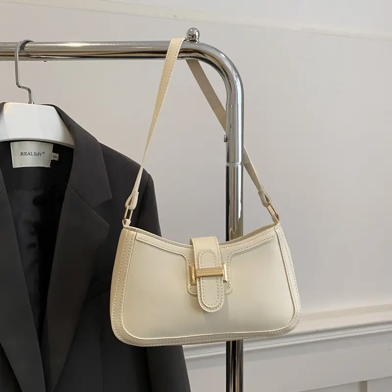 White Textured Crossbody Bag for Women 2025 Spring - Image 8