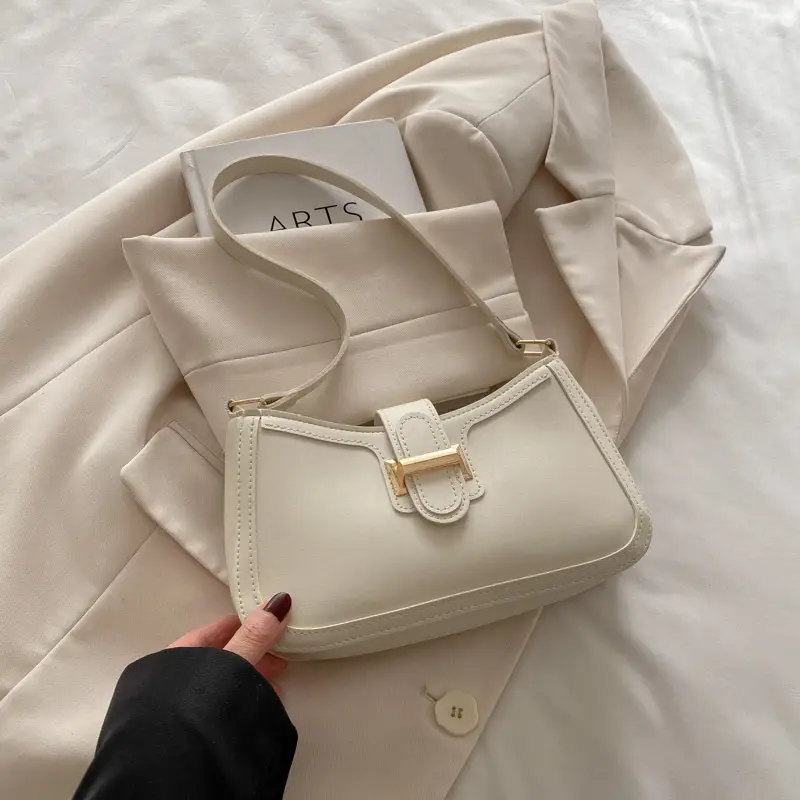 White Textured Crossbody Bag for Women 2025 Spring - Image 4