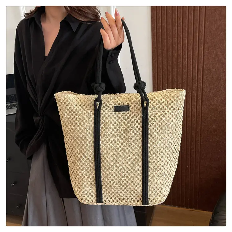 Large Capacity Woven Straw Beach Bag for Women — feature 11