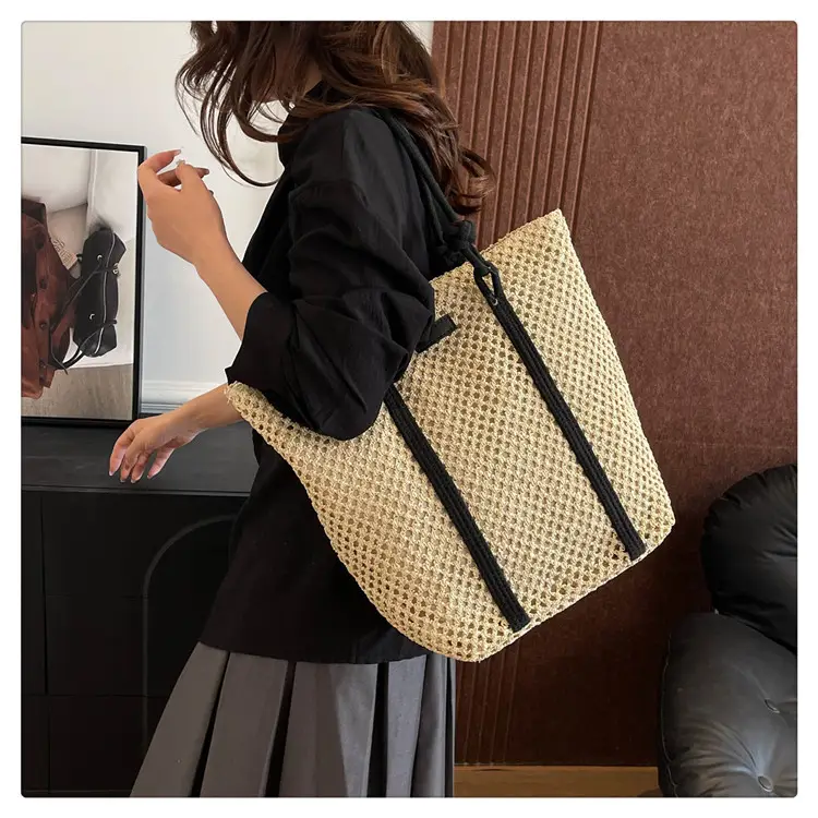 Large Capacity Woven Straw Beach Bag for Women — feature 13