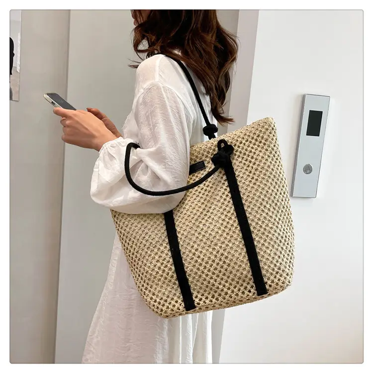 Large Capacity Woven Straw Beach Bag for Women — feature 14