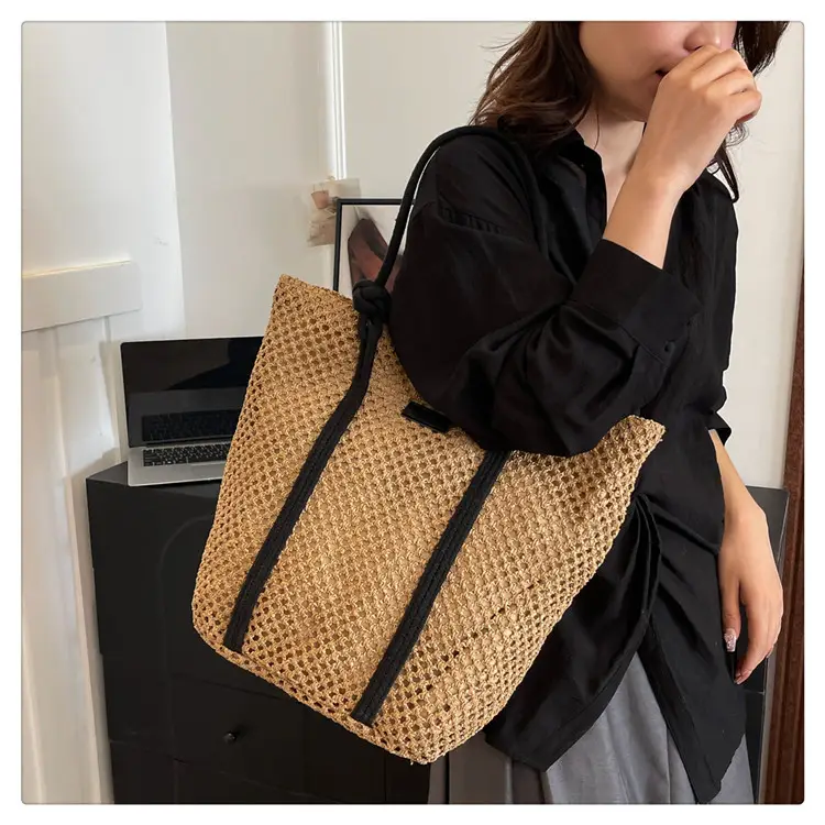 Large Capacity Woven Straw Beach Bag for Women — feature 18