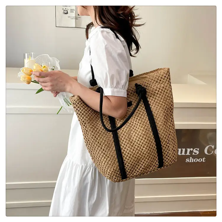 Large Capacity Woven Straw Beach Bag for Women — feature 19