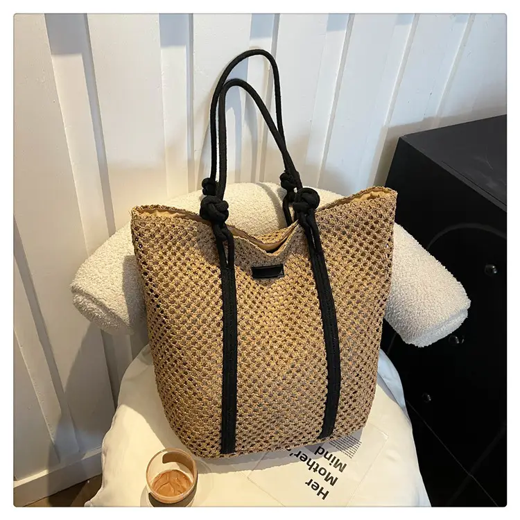 Large Capacity Woven Straw Beach Bag for Women — feature 25