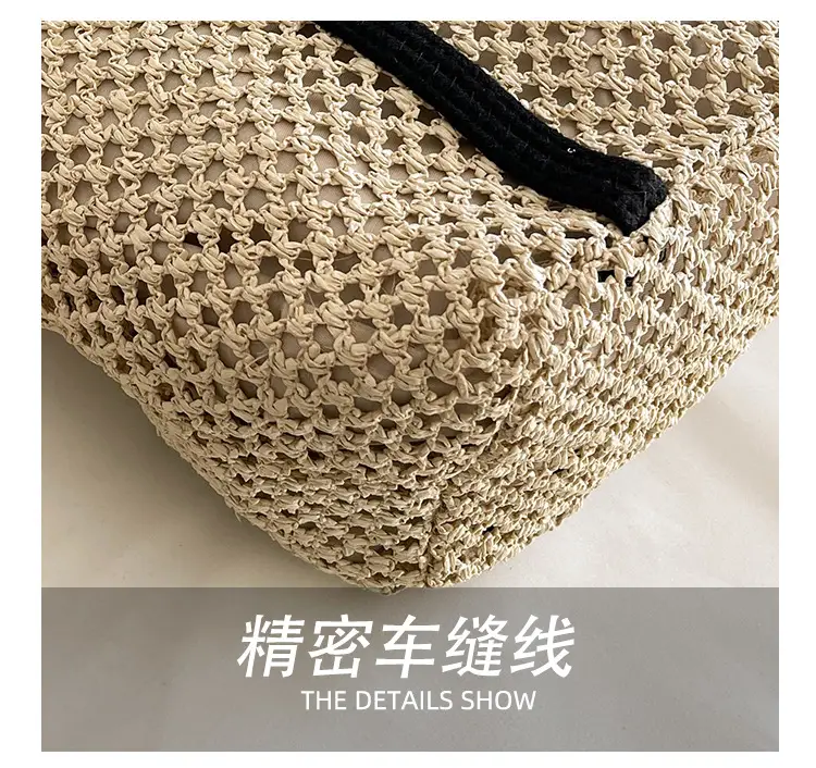 Large Capacity Woven Straw Beach Bag for Women — feature 7
