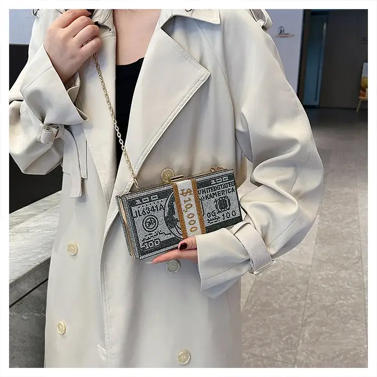 Trendy Diamond Encrusted Square Box Bag for Women — feature 10