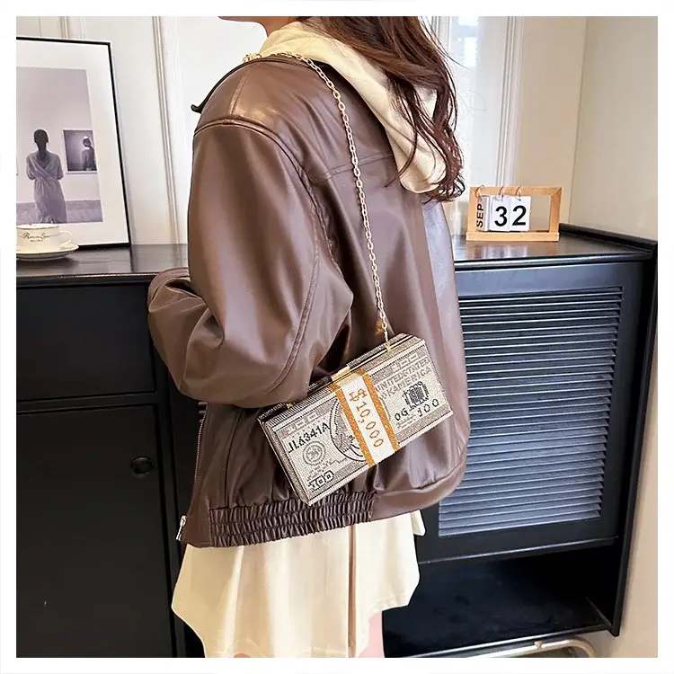 Trendy Diamond Encrusted Square Box Bag for Women — feature 12