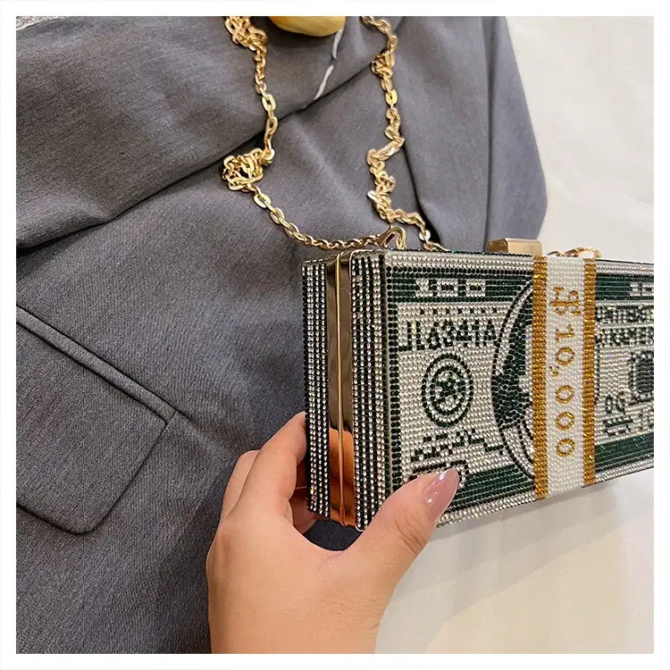 Trendy Diamond Encrusted Square Box Bag for Women — feature 4
