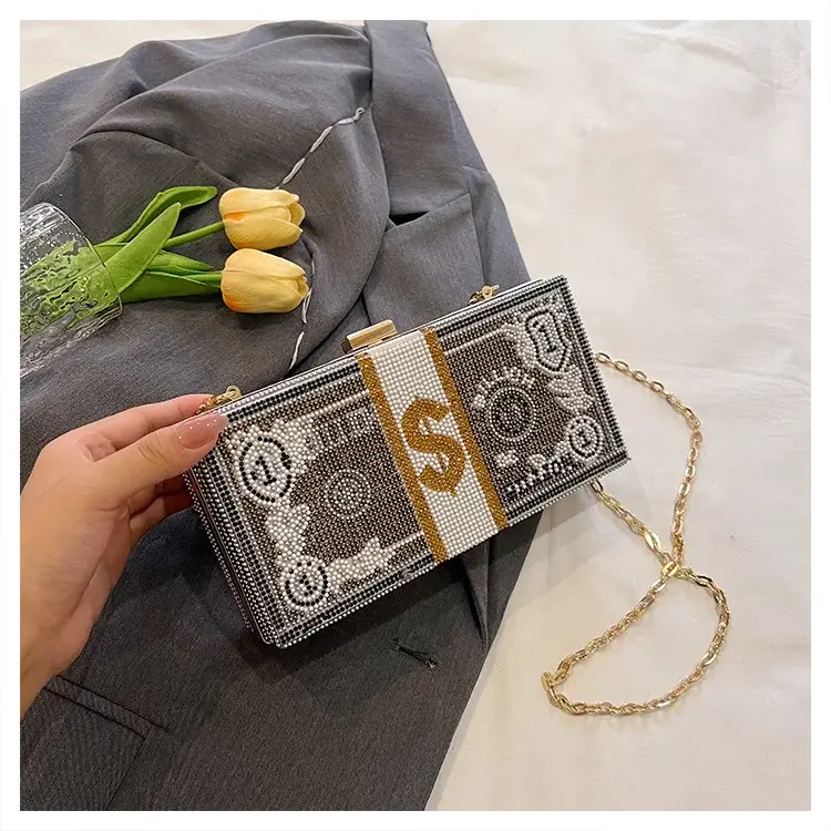 Trendy Diamond Encrusted Square Box Bag for Women — feature 5