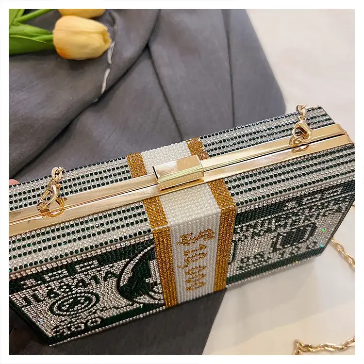 Trendy Diamond Encrusted Square Box Bag for Women — feature 6