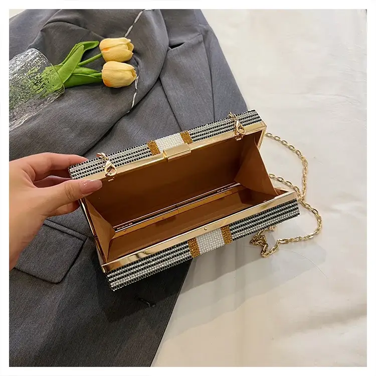 Trendy Diamond Encrusted Square Box Bag for Women — feature 7