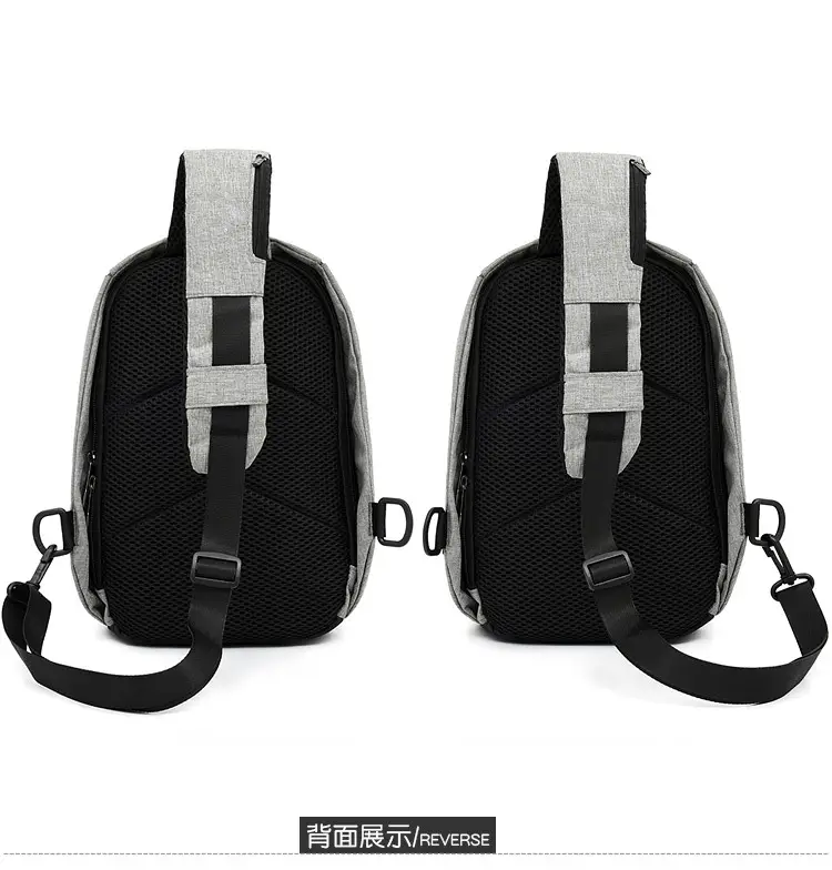 Men's Crossbody USB Charging Bag Grey Black — feature 29