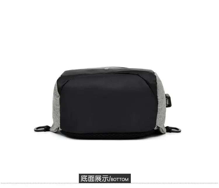 Men's Crossbody USB Charging Bag Grey Black — feature 30