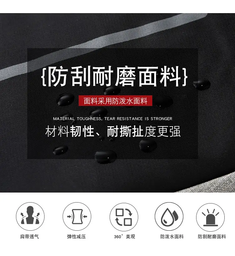 Men's Crossbody USB Charging Bag Grey Black — feature 6