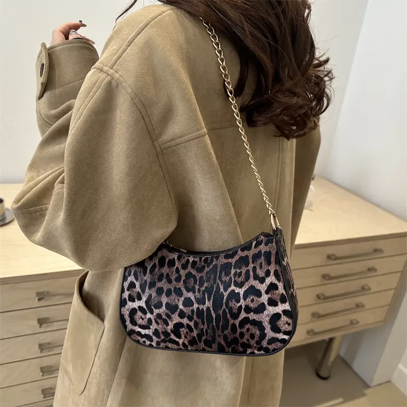 Western Leopard Print Commuter Bag Women's 2025 New Fashion European and American Women's Bag Niche Design Simple Shoulder Underarm Bag luggage and leather goods - Image 10