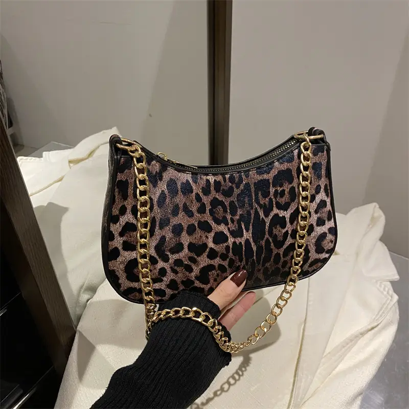 Western Leopard Print Commuter Bag Women's 2025 New Fashion European and American Women's Bag Niche Design Simple Shoulder Underarm Bag luggage and leather goods - Image 5