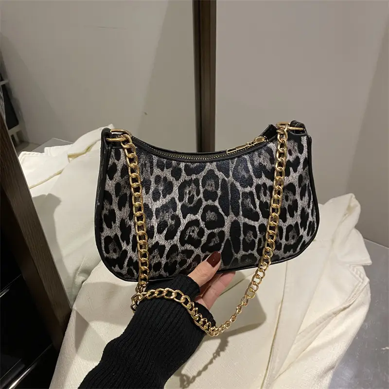 Western Leopard Print Commuter Bag Women's 2025 New Fashion European and American Women's Bag Niche Design Simple Shoulder Underarm Bag luggage and leather goods - Image 6