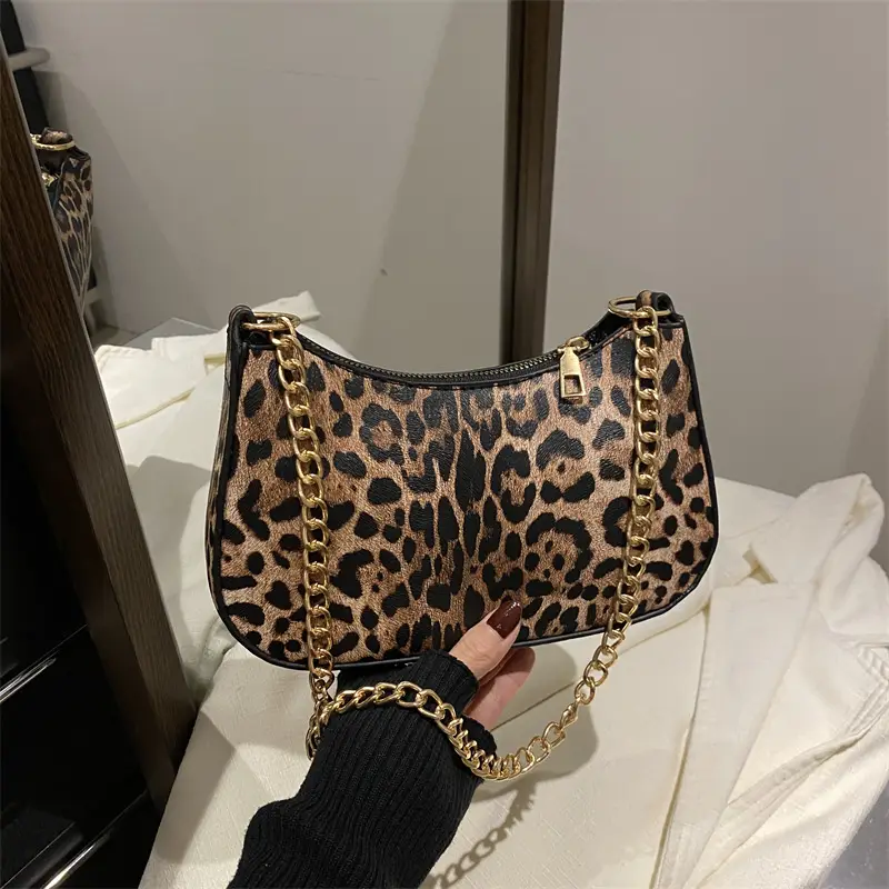 Western Leopard Print Commuter Bag Women's 2025 New Fashion European and American Women's Bag Niche Design Simple Shoulder Underarm Bag luggage and leather goods - Image 7