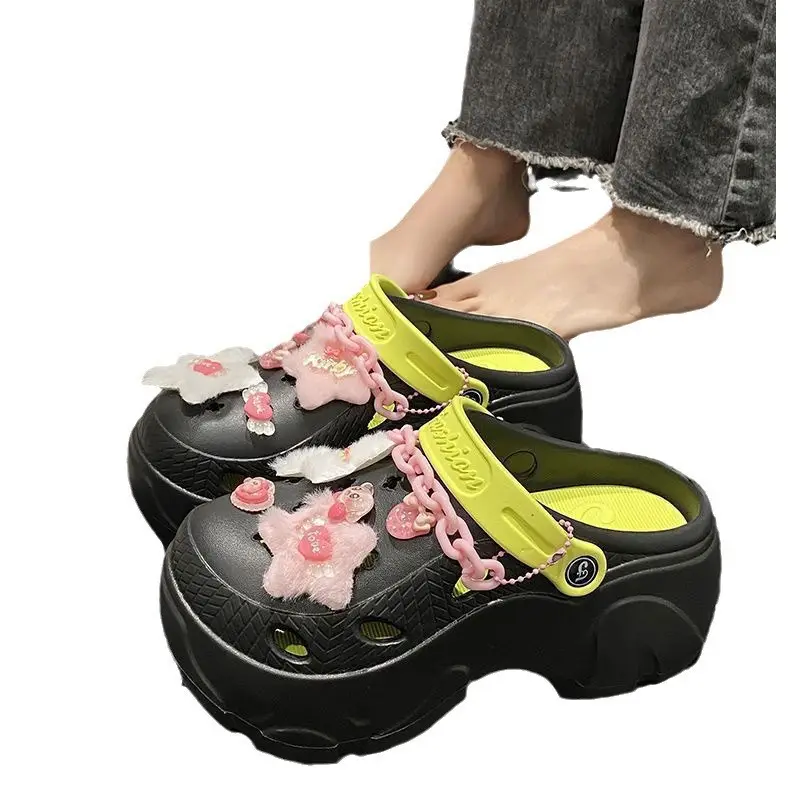 Summer 2025 New Cartoon Cute Cave Shoes Women's Beach Non-Slip Non-Stinky EVA Thick Bottom Toe Sandals - Image 8