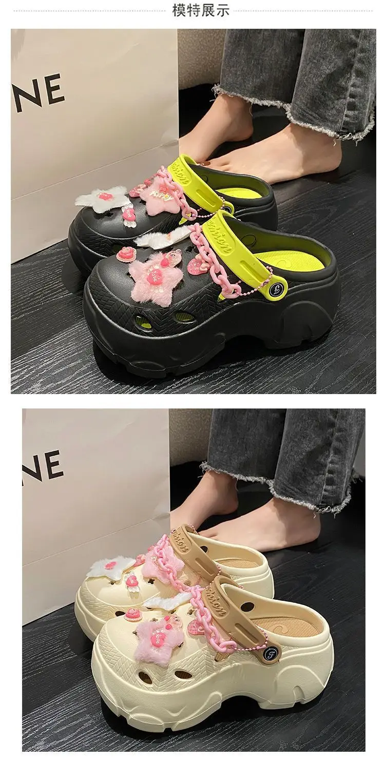 Summer 2025 New Cartoon Cute Cave Shoes Women's Beach Non-Slip Non-Stinky EVA Thick Bottom Toe Sandals — feature 13