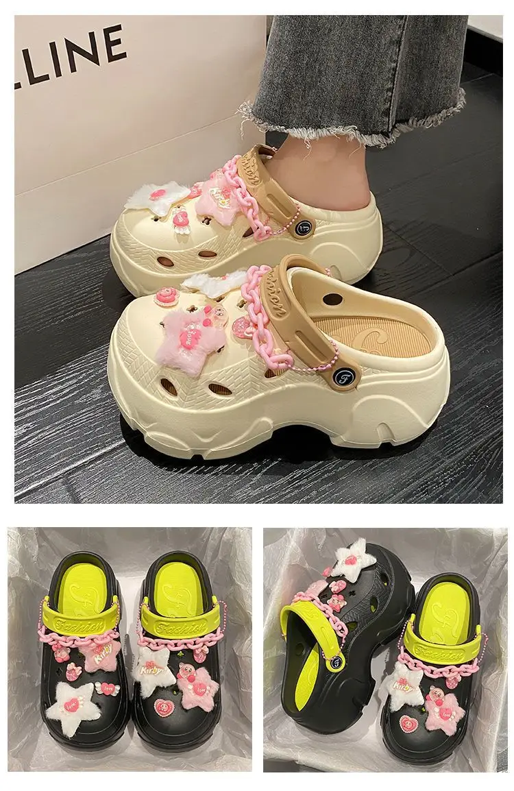 Summer 2025 New Cartoon Cute Cave Shoes Women's Beach Non-Slip Non-Stinky EVA Thick Bottom Toe Sandals — feature 15