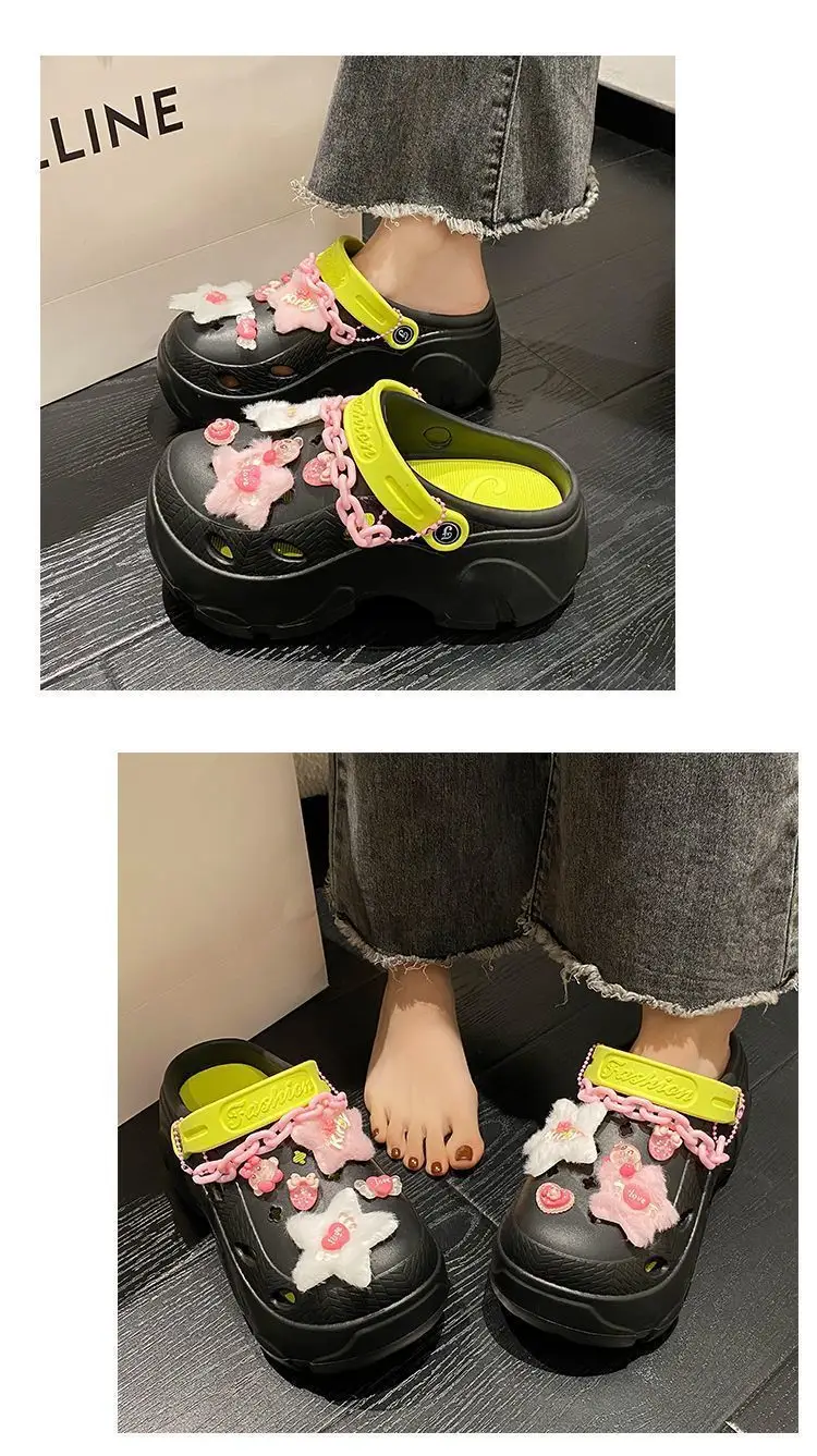 Summer 2025 New Cartoon Cute Cave Shoes Women's Beach Non-Slip Non-Stinky EVA Thick Bottom Toe Sandals — feature 16