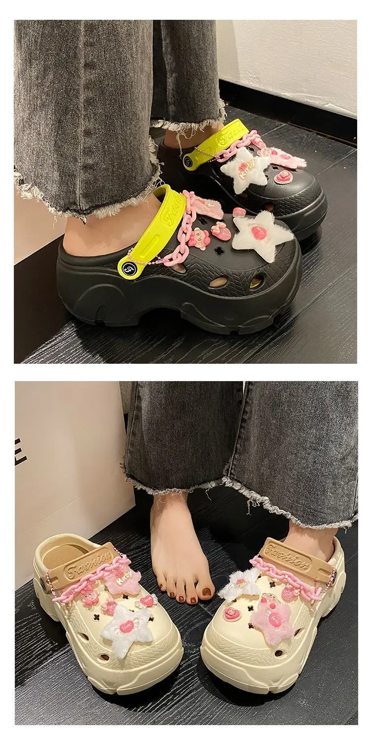 Summer 2025 New Cartoon Cute Cave Shoes Women's Beach Non-Slip Non-Stinky EVA Thick Bottom Toe Sandals — feature 17