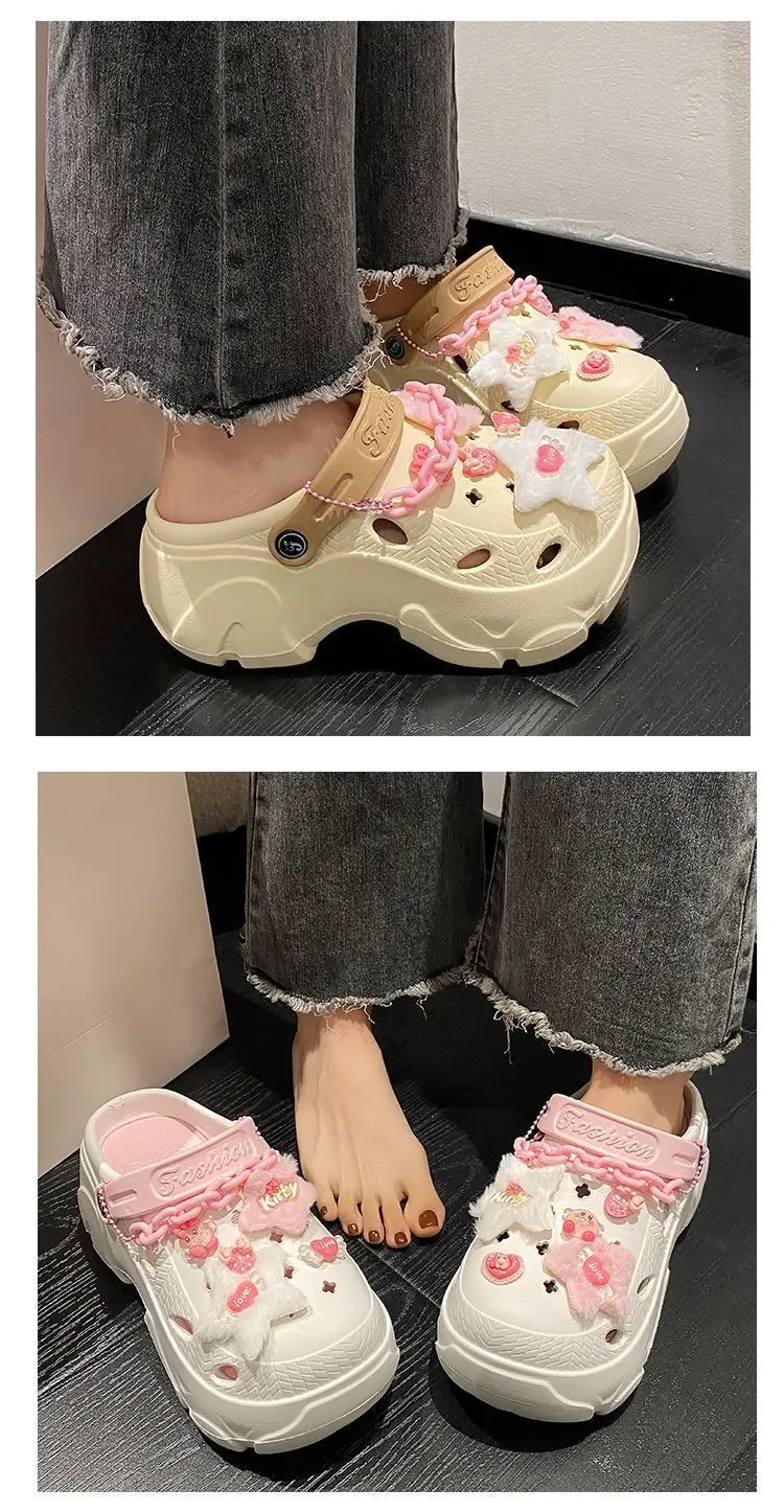 Summer 2025 New Cartoon Cute Cave Shoes Women's Beach Non-Slip Non-Stinky EVA Thick Bottom Toe Sandals — feature 18