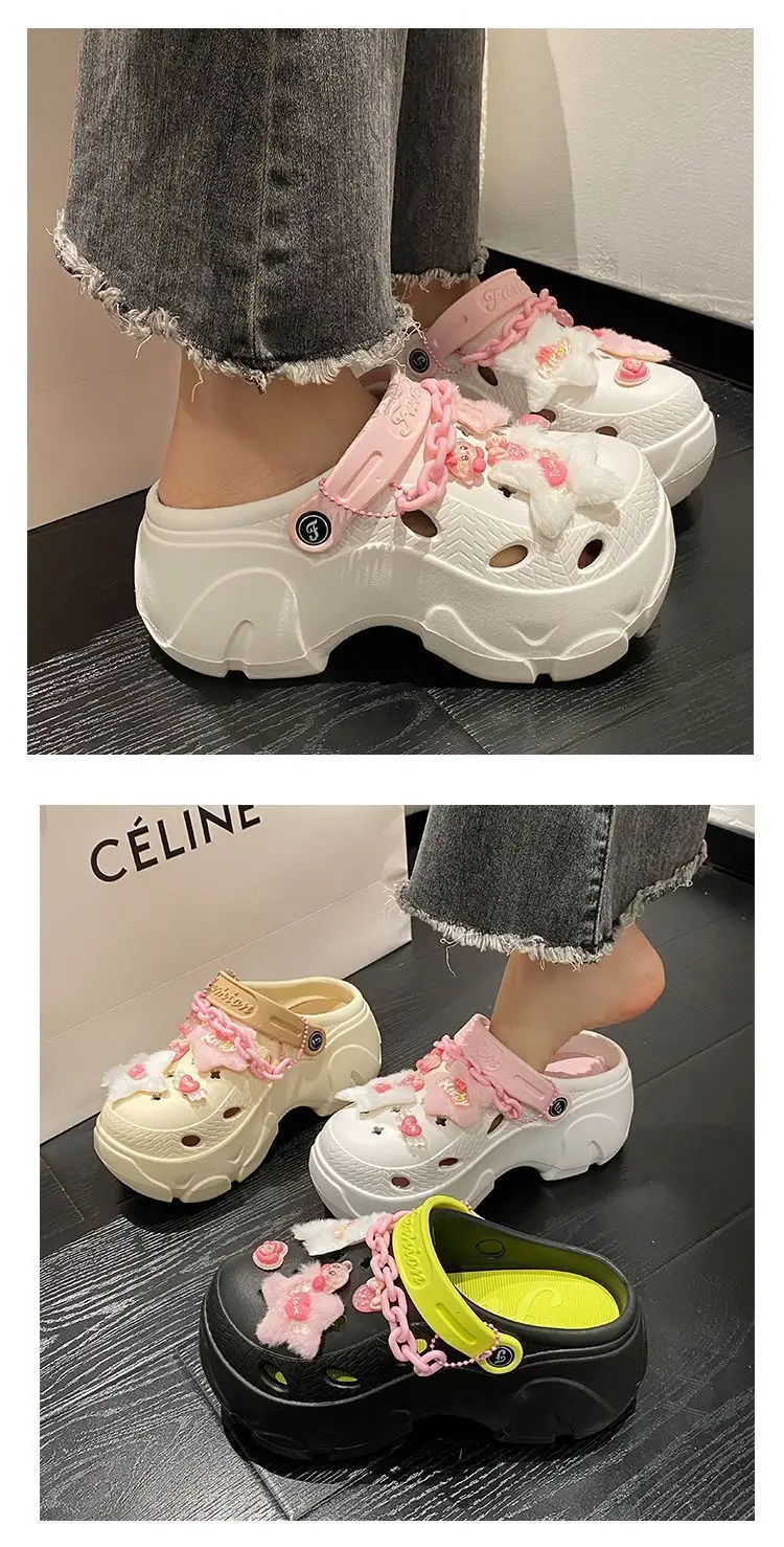 Summer 2025 New Cartoon Cute Cave Shoes Women's Beach Non-Slip Non-Stinky EVA Thick Bottom Toe Sandals — feature 19