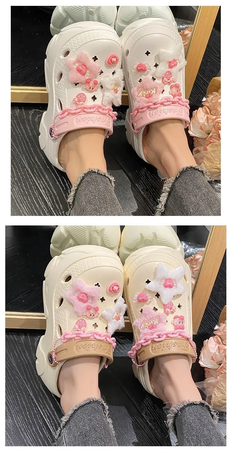 Summer 2025 New Cartoon Cute Cave Shoes Women's Beach Non-Slip Non-Stinky EVA Thick Bottom Toe Sandals — feature 20