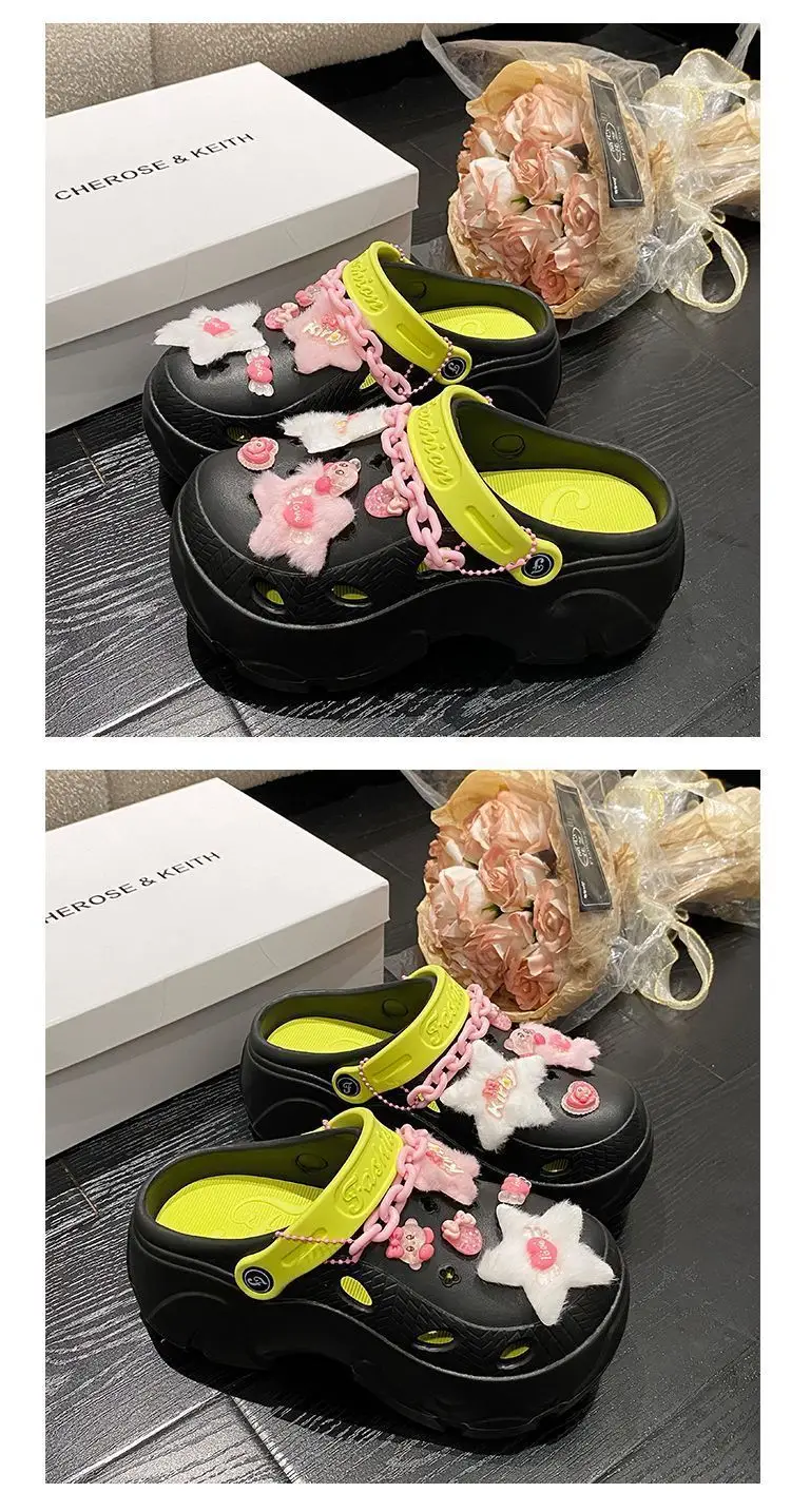 Summer 2025 New Cartoon Cute Cave Shoes Women's Beach Non-Slip Non-Stinky EVA Thick Bottom Toe Sandals — feature 21